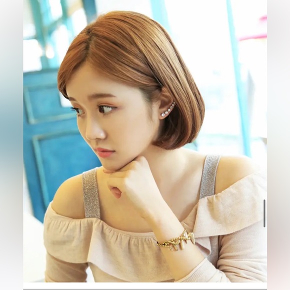 New Beautiful 18K Silver Rose Gold Plated Diamond Stud Earrings - Picture 8 of 8